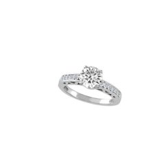 cincin nikah wanita model solitaire bahan emas putih 18k AuPd