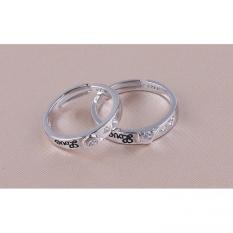 Cincin Pasangan WanitaTie The Knot Dolphin Love Couple Rings Putih