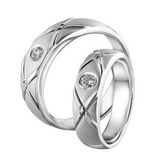 Cincin Pernikahan - Palladium 802 Spesial 18Karat - USA Diamond - Garansi 1 Tahun