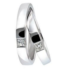 Cincin Pernikahan - Palladium 809 Spesial 18Karat - USA Diamond - Garansi 1 Tahun