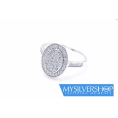 Cincin QUEEN FRIEDA Silver 925 - Berlapis Emas Putih - Size 5