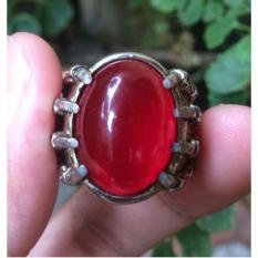 Cincin Titanium Cakar Batu Akik Red Baron HQ