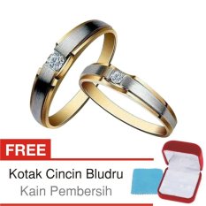 Cincin Tunangan Couple Perak Lapis Emas - Doff CS.10 - Silver Exclusive