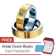 Cincin Tunangan Couple Perak Lapis Emas - Rhodium D.16 - Silver Exclusive