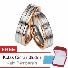 Cincin Tunangan Couple Perak Lapis Rosegold - Rhodium D.14 - Silver Exclusive