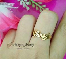 Cincin Ukir Nama Lapis Emas Font Simple Cantik