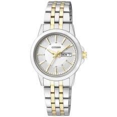 Citizen - Jam Tangan Wanita - Silver Komb Gold-Putih - Stainless Steel - EQ0608-55A
