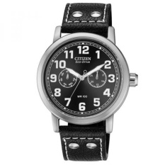 Citizen Mens AO9030-21E Eco-Drive Avion Black Leather Strap Watch - intl