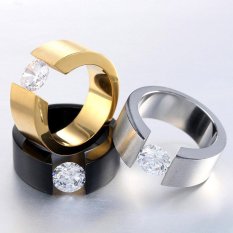 Klasik Cincin Pertunangan 925 Emas 18 K Nyata Rose Gold Filled Diamond Pecinta Janji Cincin untuk Pria Wanita-Emas Ukuran #12-Internasional
