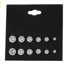 Clearance Harga Sunweb 6 Pair Wanita Lady Fashion Perhiasan Elegan Telinga Anting Stud Set (hitam)-Intl