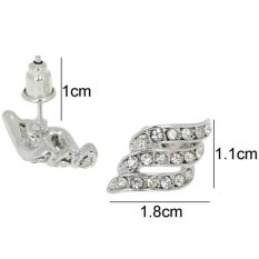 Cocotina ANGEL'S WINGS Elements Crystal 18-KRGP Putih Berlapis Emas Anting Tindik-Silver