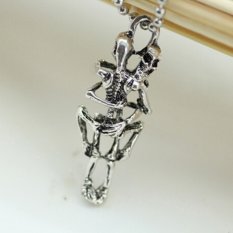 Cocotina Fashion Pria Remaja Punk Rock Vintage Liontin Perhiasan Rantai Kalung Tengkorak Kerangka