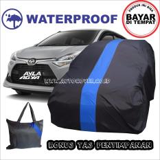 COD - Sarung Bodi Mobil Agya / Ayla Cover Body Waterproof Anti Air Selimut Penutup Pelindung List Biru