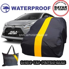 COD - Sarung Bodi Mobil Agya / Ayla Cover Body Waterproof Anti Air Selimut Penutup Pelindung List Kuning