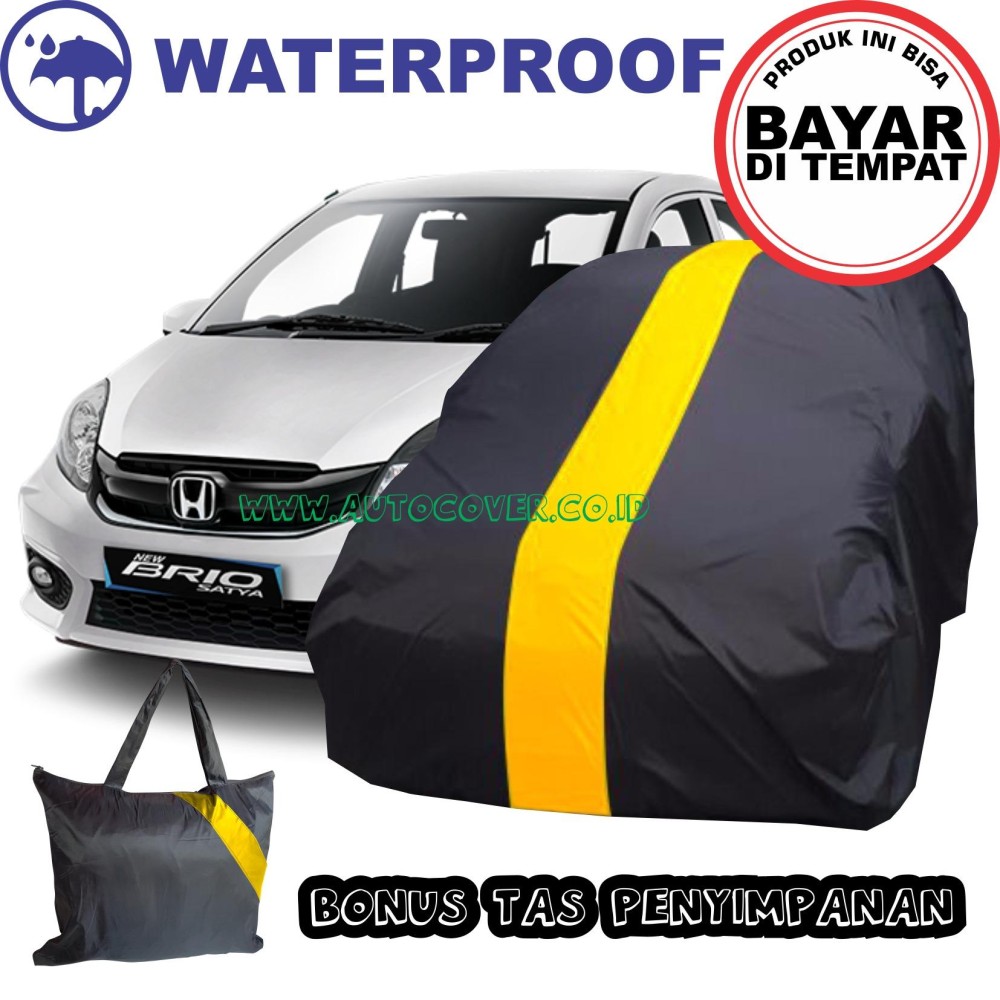 COD - Sarung Bodi Mobil Honda New Brio Kuning Cover Body Penutup Selimut Waterproof Anti Air