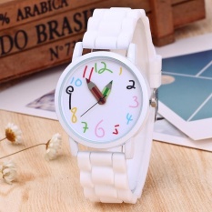 Warna Digital Silicone Strap Pakaian Jam Tangan QUARTZ Jam Tangan Sport Watches-Intl