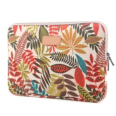 Pola Daun Berwarna Canvas Protective Case Pouch Bag untuk Apple MacBook Pro Air Acer Asus Dell IPad Lenovo Permukaan Universal 13 Inch Laptop Lengan Gaya D-Intl