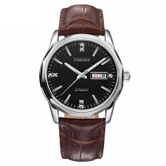 Coobonf Asli Xisida Watch Bisnis Pria Berongga Automatic Table Luminous Belt Waterproof Mens Plum Bor (BrownBlack)