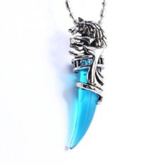 Couple Aksesoris Kalung Blue Crystal Pendant