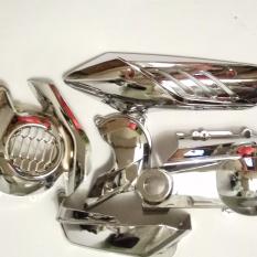 cover set mio m3/soul gt blue core anti buram crome mengkilap
