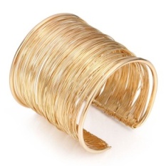 Pencipta Model Dasar Gold Brushed Metal Bangles Yunani Mesir India Fashion Resort Visual Aksesoris-Intl