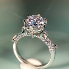 Mahkota Perempuan Enam Cakar Kuncup Bunga Cincin Cincin Berlian