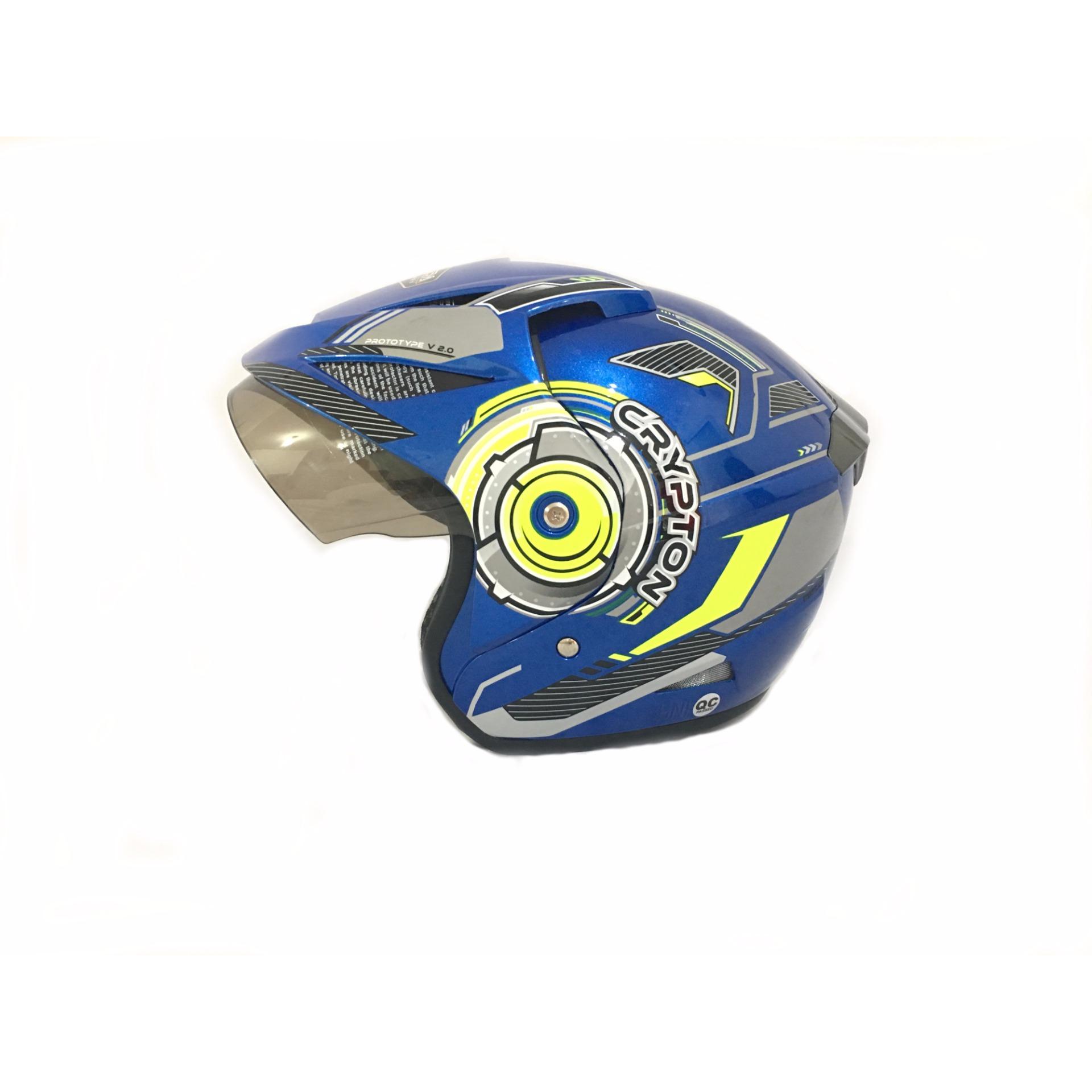 Crypton Helm / Helmet Dewasa Biru Hijau