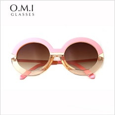 CRYSTAL STORY 2017 KW Arrow Round Vintage Sunglasses Hollywood Climbing Kolam Ke Laut Biru Patch Sunglasses Lingkaran Superstar -Intl