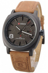 Curren Laki-Laki Hitam Kulit Strap perhiasan 8139