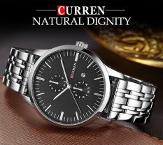 CURREN Gemuk D'affari Di Acciaio Pieno Calendario Orologi Maschili Analogica Di Olahraga Wirstwatches-Intl