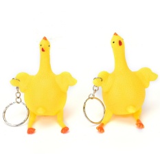 Lucu Mainan Lucu Lucu Vent Ayam Ayam Petelur Yang Padat Stress Ball Keychain Kuning 9*6 Cm-Intl