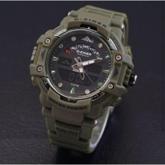 D-ziner D-64TER8 Dual Time Jam Tangan Pria Rubber Strap