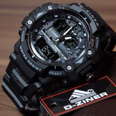 D-ziner Jam Tangan Sport Dual Time Pria - 1104B - Black White