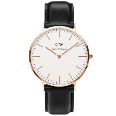 Daniel Wellington 0107DW Jam Tangan Pria Classic Sheffield 40MM Men Women Genuine Leather Watch - Black White