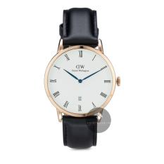 Daniel Wellington Dapper Sheffield 38mm Rose Gold Case - Jam Tangan Pria - Hitam Kulit Rose Gold