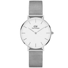 Daniel Wellington DW00100164 Jam Tangan Wanita Classic Petite Sterling 32MM Women Metal Bracelet Watch - Silver White