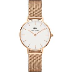 Daniel Wellington DW00100219 Jam Tangan Wanita 28MM Classic Petite Melrose White Women Stainless Steel Watch - Rose Gold White