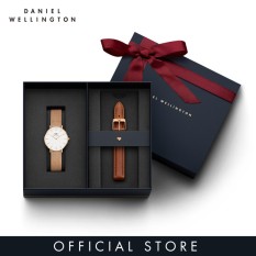 Daniel Wellington Resmi Valentine 'S Day (Hari Valentine) Edisi Terbatas Bundle Set-Petite Melrose 32 Mm + Durham 14 Mm Tali DW