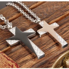 Pecinta Hari Insets untuk Mengebor Baja Titanium Kalung Pria dan Wanita Kepribadian Salib Berkabung untuk Fall saat Ini Mawar Emas Ulang Tahun Hadiah untuk Pergi Bersama dengan Dekorasi-Internasional