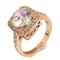 Dazzling Berlian Cincin 18 K Platinum Disepuh Pernikahan Hadiah Perhiasan untuk Wanita-Internasional