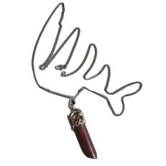 DeeDeeZ Kalung Liontin Natural Agate Red Jasper - Balutan Perak 3 gram