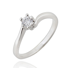 Lembut Jari Cincin Pertunangan Cincin Zirkon untuk Wanita, China Putih Emas Berlapis 16mm