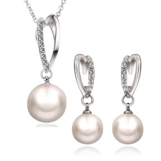 Diamond Perhiasan Online Women Romantis Party Tin Alloy Kalung/Anting Kalung Earrings Air Drop Berlapis Emas-Internasional