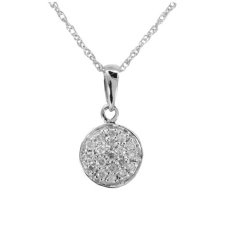 Diamondku - Kalung Liontin Berlian Emas Putih 9 Karat DP3170-9WG - free size