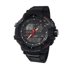 Digitec DG802 Dual Time Jam Tangan Pria Sporty Bonus Baterai Hitam Merah