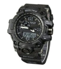 Digitec Dual Time DG2093T - Jam Tangan Pria - Analog + Digital - Rubber Strap - Hitam Putih