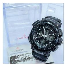 Digitec Dualtime - DG4432- Jam Tangan Pria - Rubber Strap - (Hitam Inside Putih)