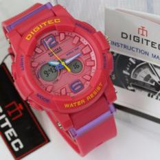 Digitec Jam Tangan Casual Women Sport Dual Time - Pink