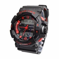 Digitec - Jam Tangan Pria - Black Red - Rubber Strap - DG2080TBRD