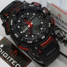 Digitec Jam Tangan Sport Energia Dual Time - Alarm - Stopwacth - Hari Tanggal - Hitam Merah